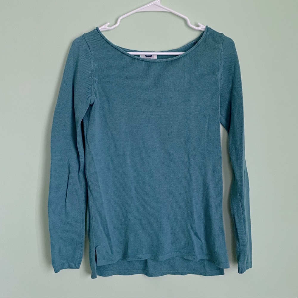 Old Navy Blue Relaxed Boat Neck Sweater Size XS